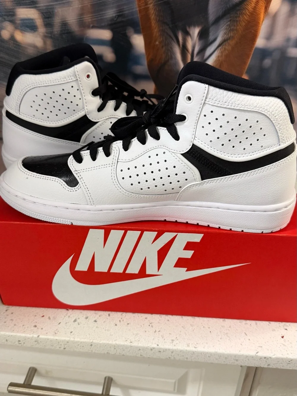 Nike White and Light Pink Low-Top Sneakers